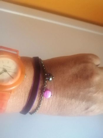 🌸Bracelet double ruban velours violet et perles "ikita" 🌸