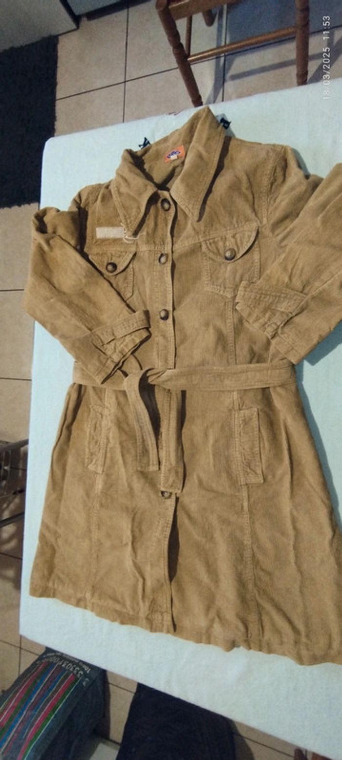 Manteau mi-longue femme cannelé