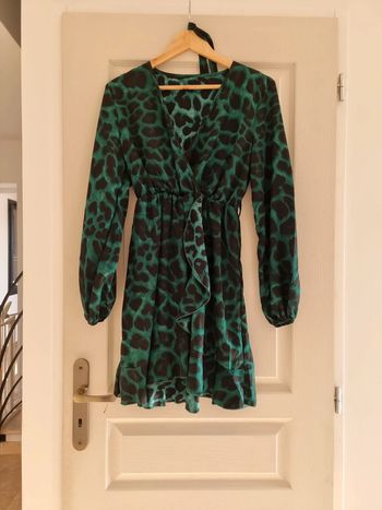 Robe verte léopard shein