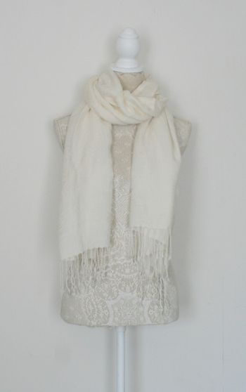 Echarpe légère blanc cassé 160x70cm
