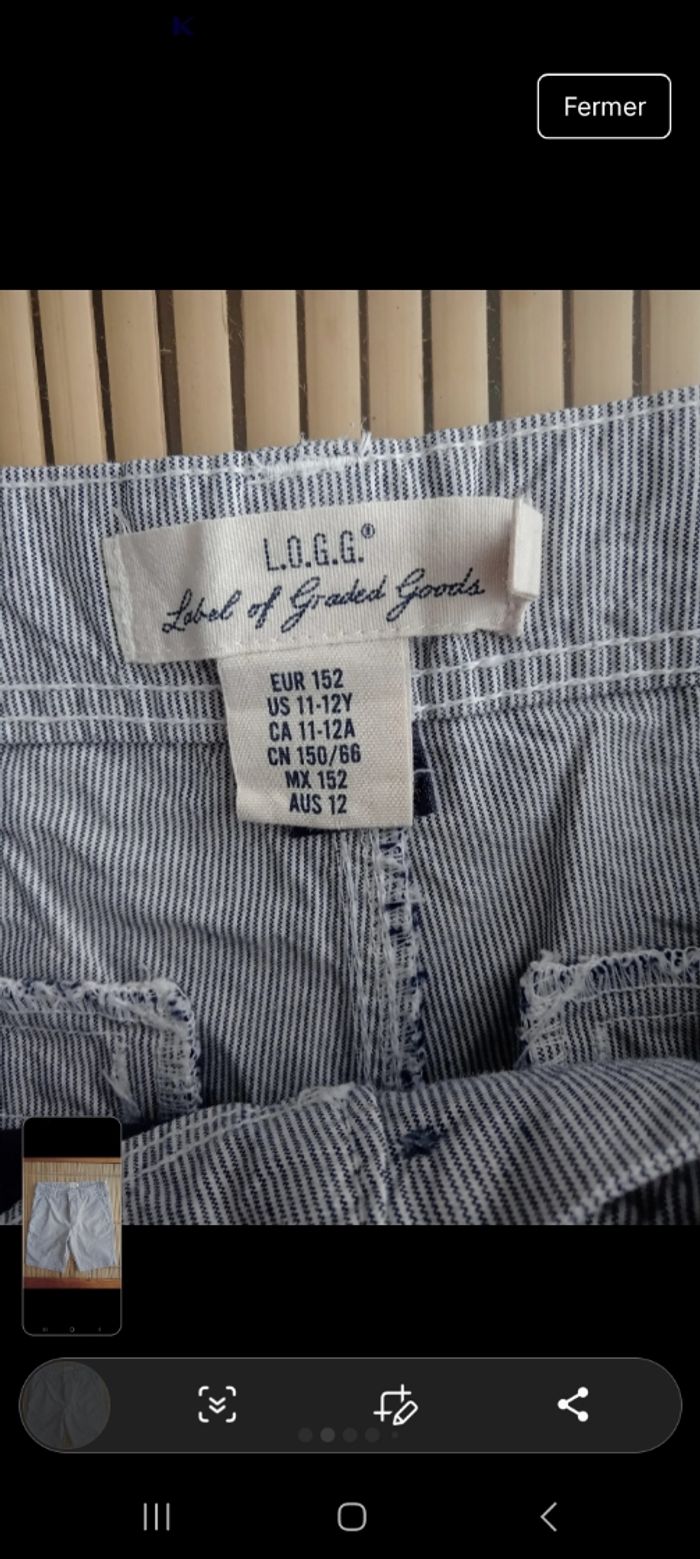 Short bleu et blanc rayé - photo numéro 5