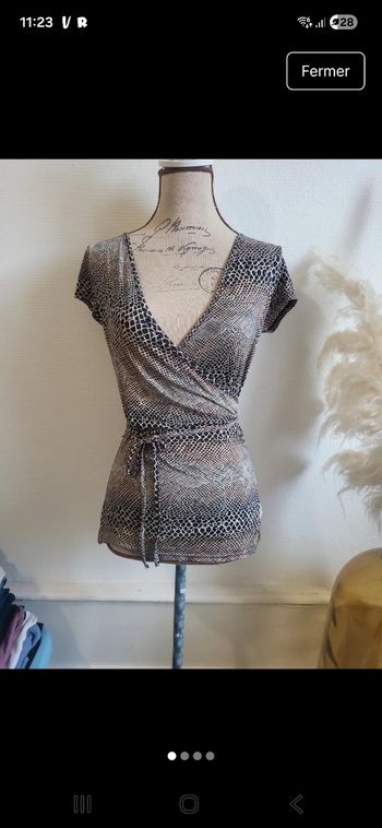 Tee shirt moulant motif animalier taille s