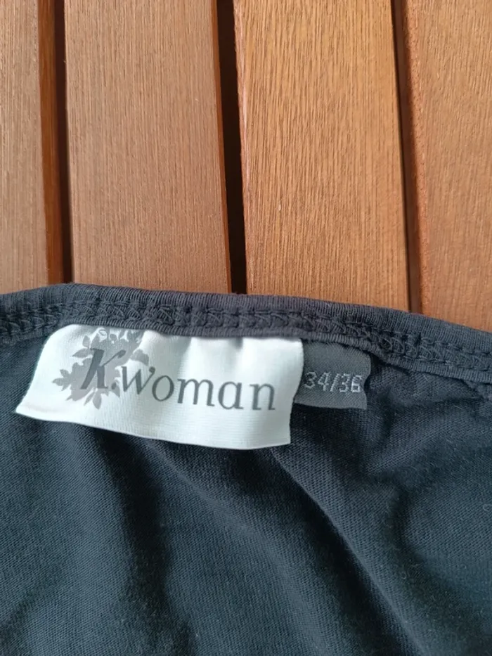Tee shirt femme noir inscription taille xs - photo numéro 2