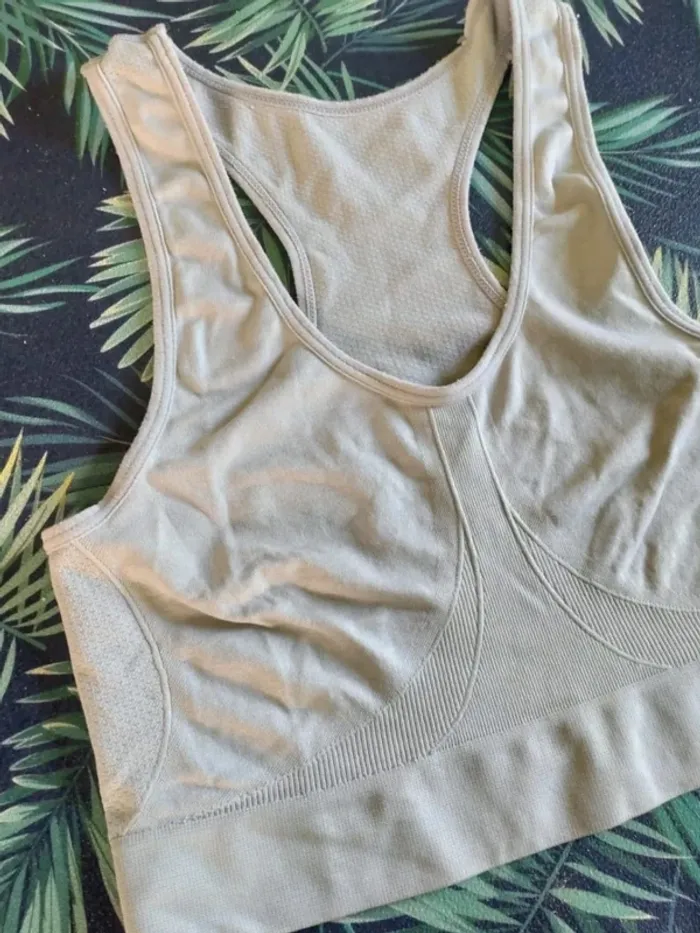 Brassière sport grise dos nageur femme taille M - photo numéro 2