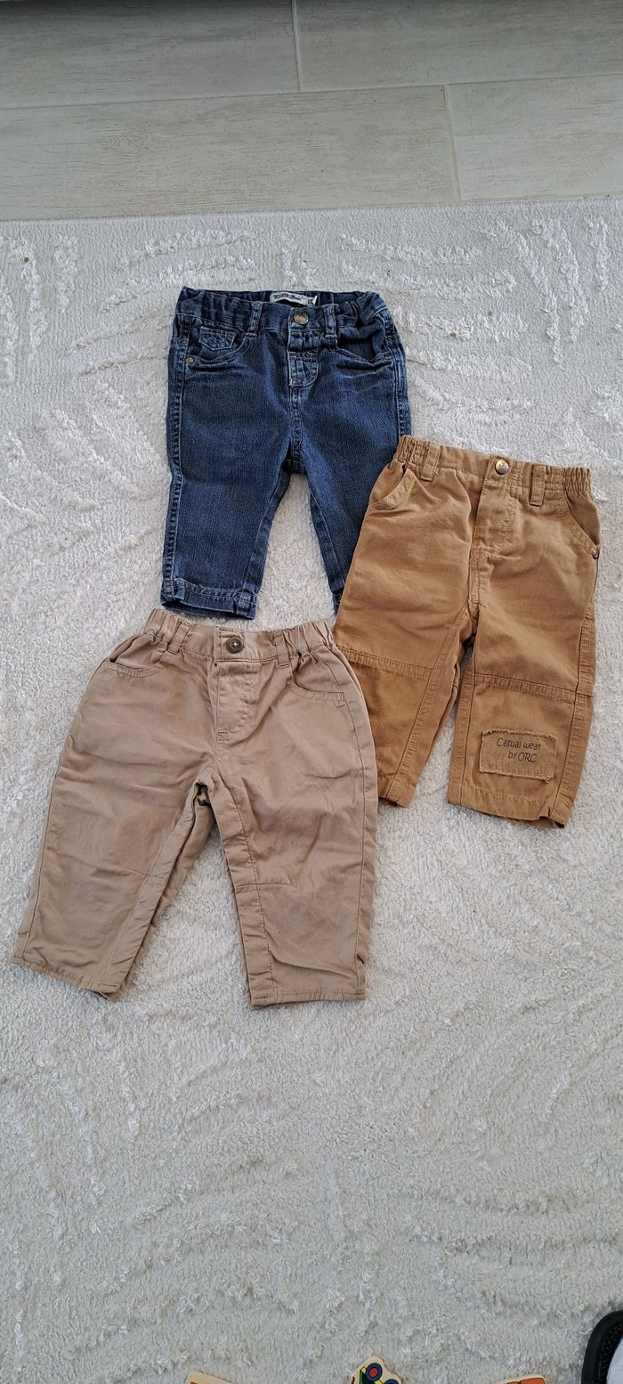Lot de 3 pantalons garçon Taille 6 mois