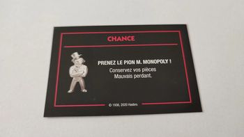 Carte Chance M. Monopoly jeu de société Monopoly mauvais perdants Hasbro Gaming #B77