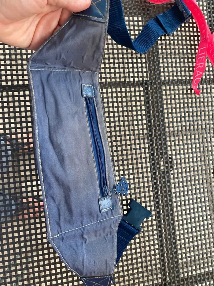 Sacoche banane rétro vintage Blanc Bleu - photo numéro 4