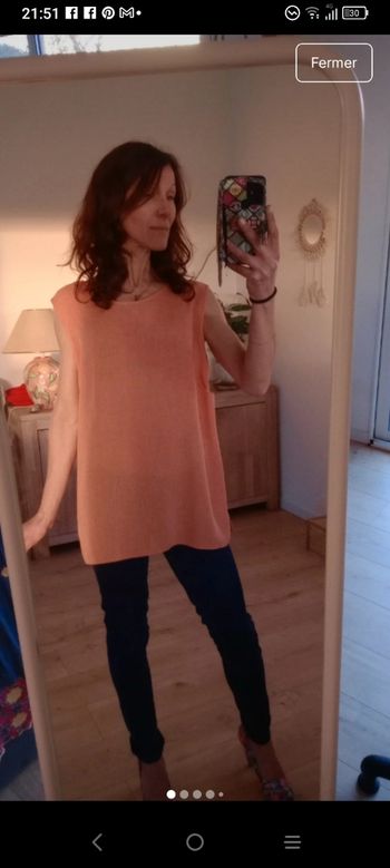 Tunique sans manches 48 abricot c79