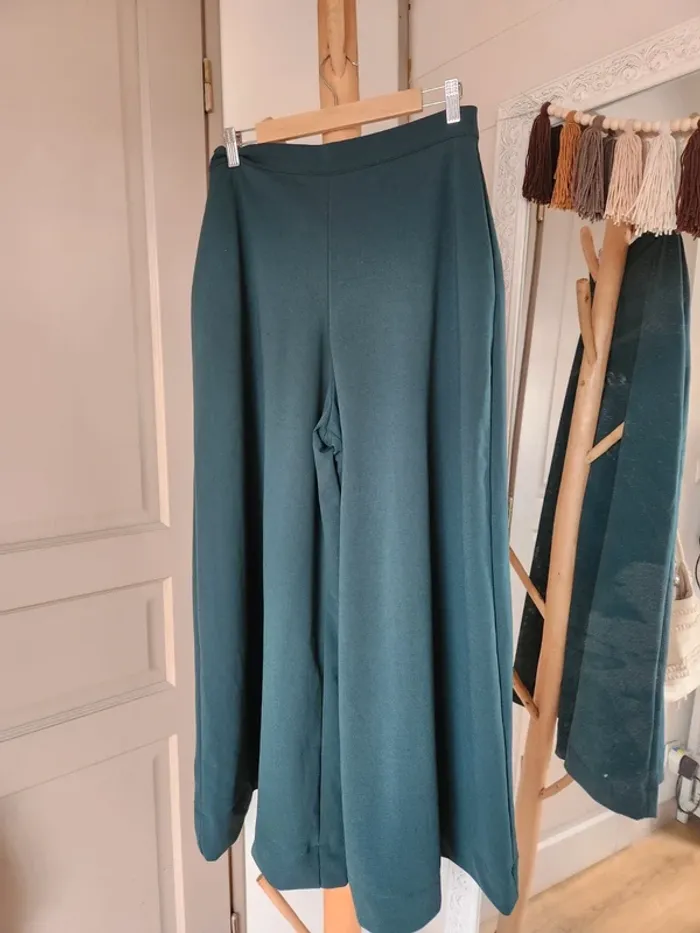 Pantalon palazzo vert lfen micheline pitt