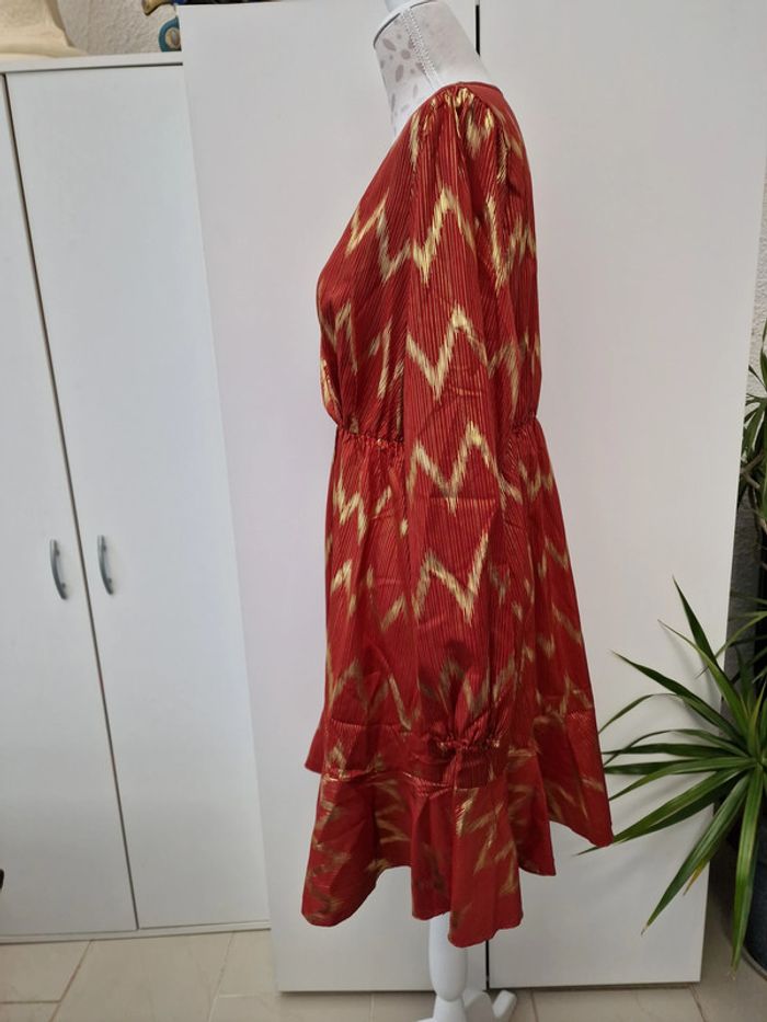 Robe Rouge Dorée Métallique - photo numéro 3