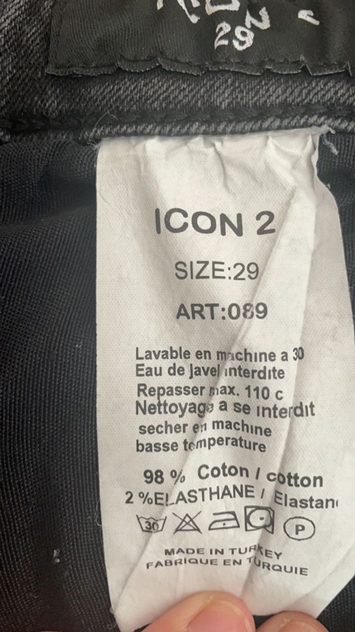 Jean’s icon 2 noir taille 29 dsquared2 - photo numéro 5