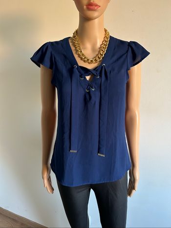 Blouse bleue marine à manches courtes Morgan taille 36 jamais portée