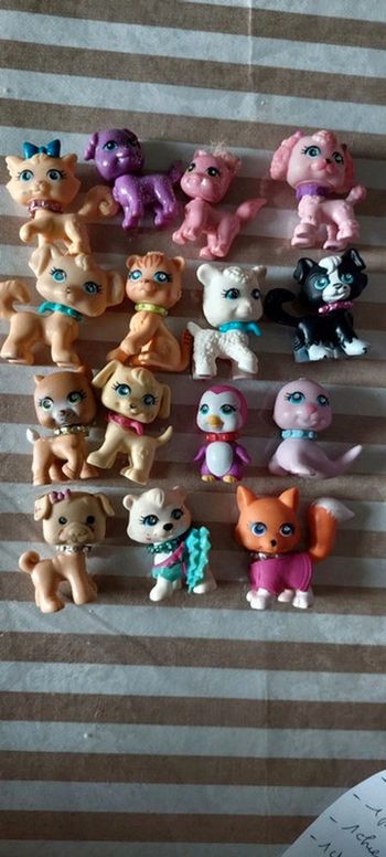 Lot de 15 figurines animaux vintage Polly pocket