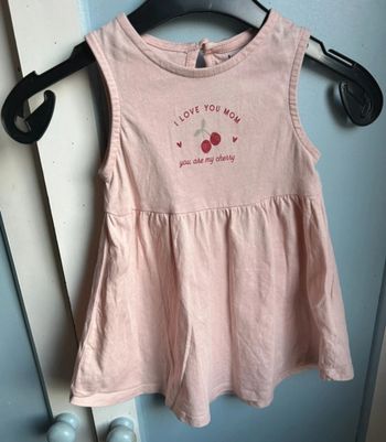 🍒 Robe Rose Cerises KIABI 🌸 | 9 mois | Sans manches – Parfaite pour l’été !