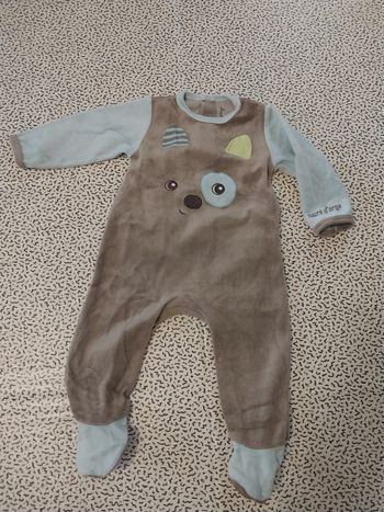 Pyjama velours Sucre d’Orge – 12 mois – motif ourson – mixte