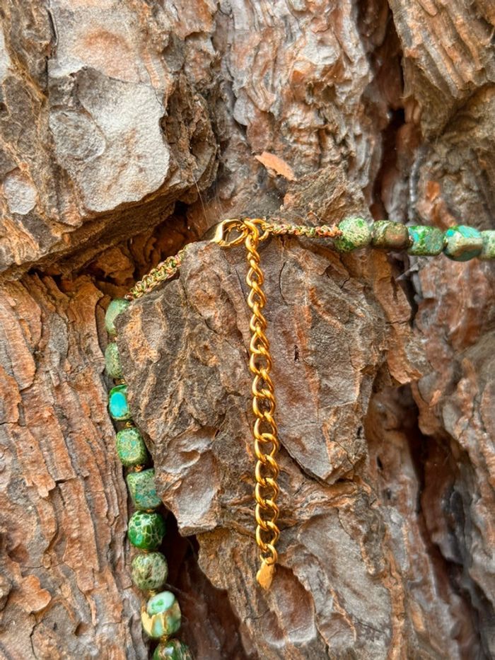 collier habaha Paris fils tissés chaîne réglable  gros pendentif lapis-lazuli Coraline  perles eu - photo numéro 4