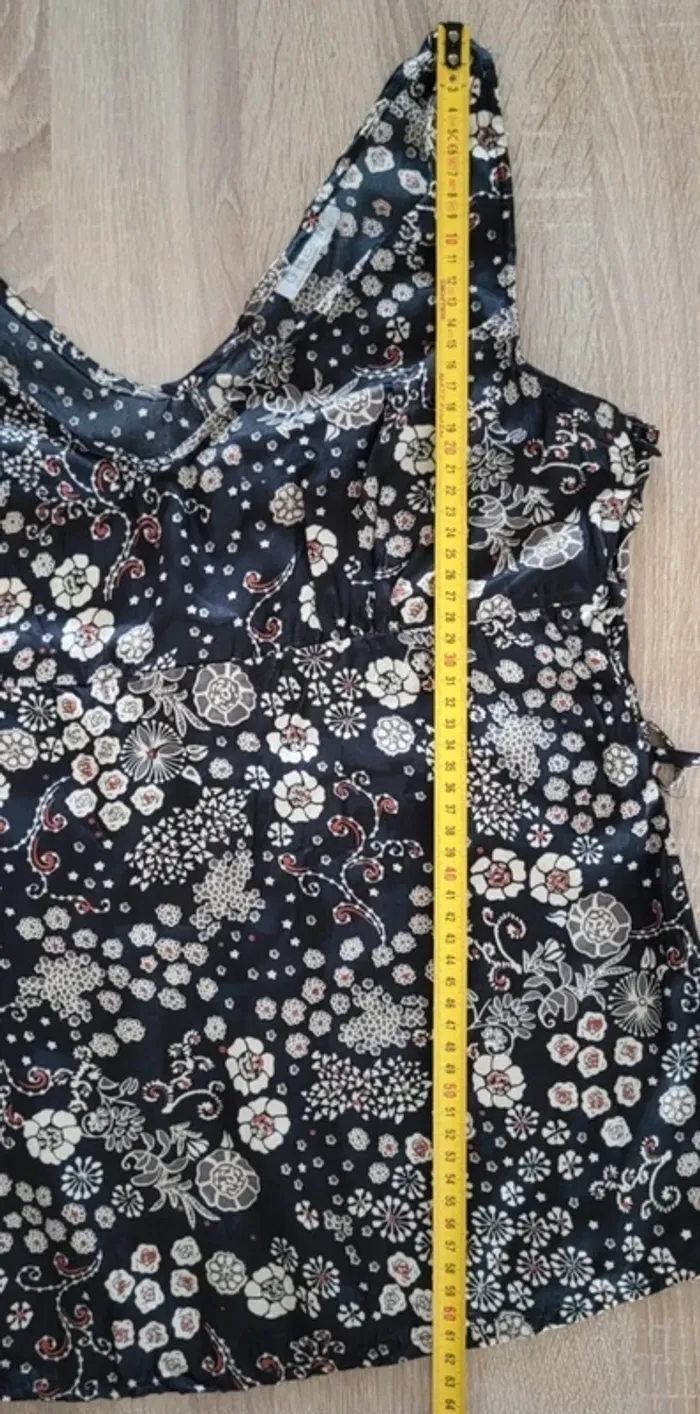 Débardeur fleuri noir, blanc et corail Green Taille 38 - photo numéro 11