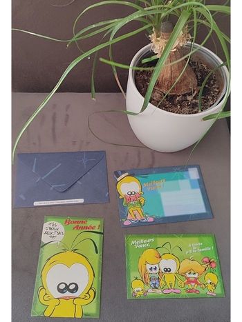 Lot 2 cartes de voeux le Piaf 8.5*13 cm