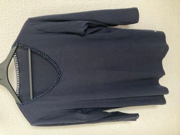 Tee-shirt bleu marine manches 3/4