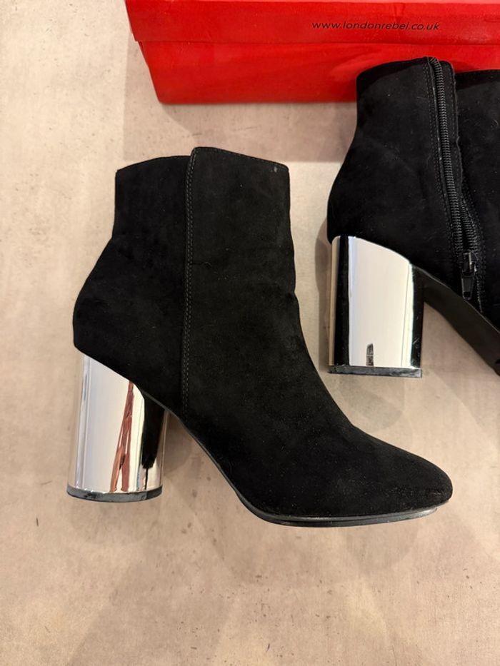 Bottines à talons argentés London Rebel pointure 38 - photo numéro 3