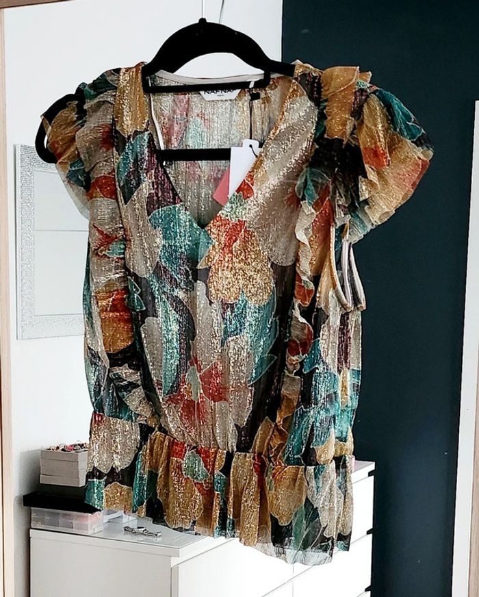 Haut manches courtes irisé Nina multicolore taille S Naf Naf