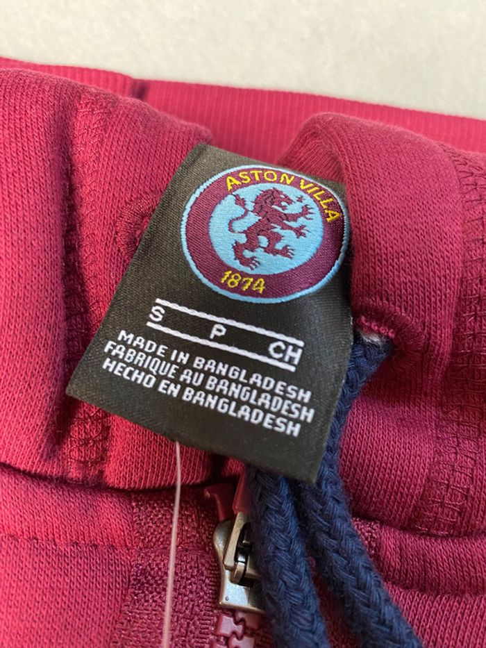 Aston Villa FC - Sweat capuche zippé brodé réglable Full-zip hoodie NЕUF (prix normal: 54eur) - photo numéro 8