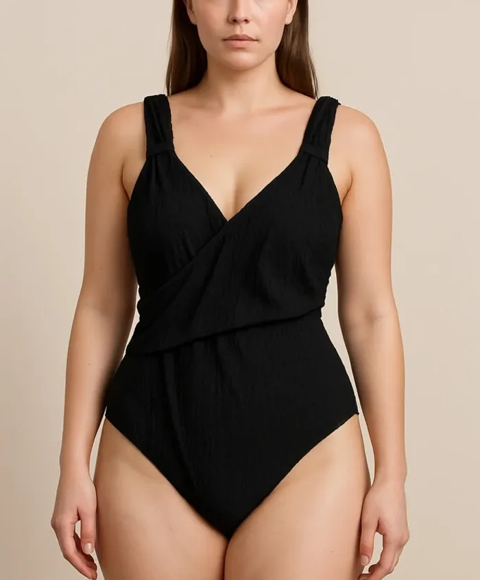 Maillot de bain une pièce noir – Shein Curve