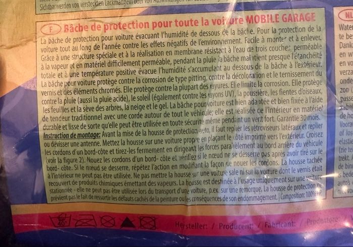 Bâche pour voiture - photo numéro 2