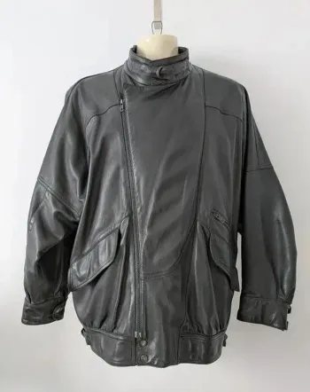 Blouson zippé en cuir Vintage - Victor Graulhet - taille 46 (XL/XXL)