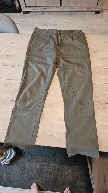 Pantalon homme kaki tirant sur le gris, Tex Man, taille 44
