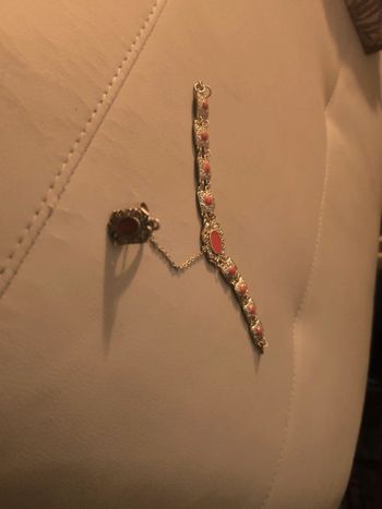 Bracelet bague oriental pierre rouge