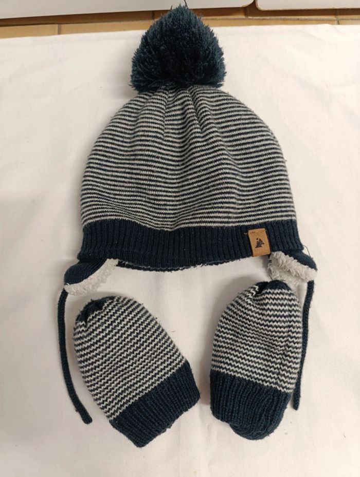Bonnet et moufles garçon