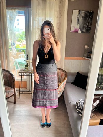 Jupe longue ethnique y2k vintage maxi skirt champêtre