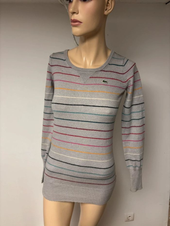 Pull en laine mérinos Lacoste femme