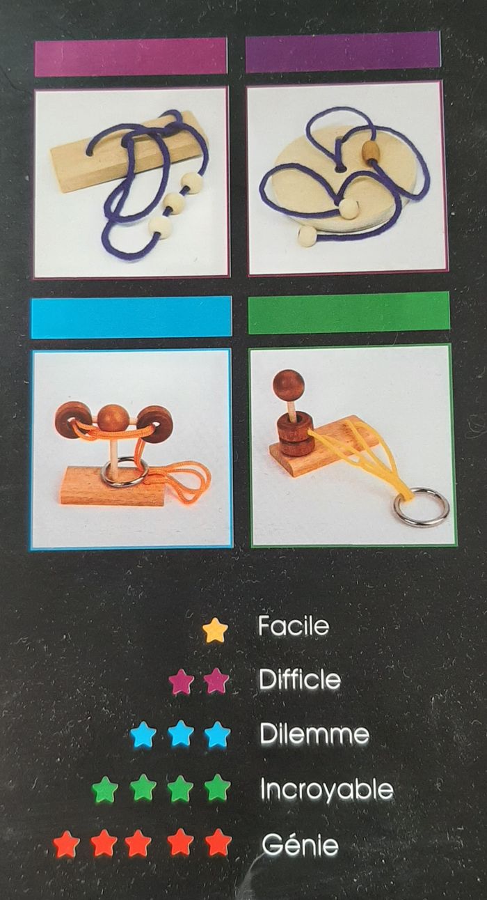 4 Casse têtes originaux en bois