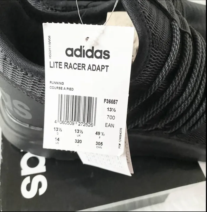 Baskets Adidas Lite Racer Adapt – Taille 49 1/3 – Noir – Slip-on – Neuf avec étiquette - photo numéro 11