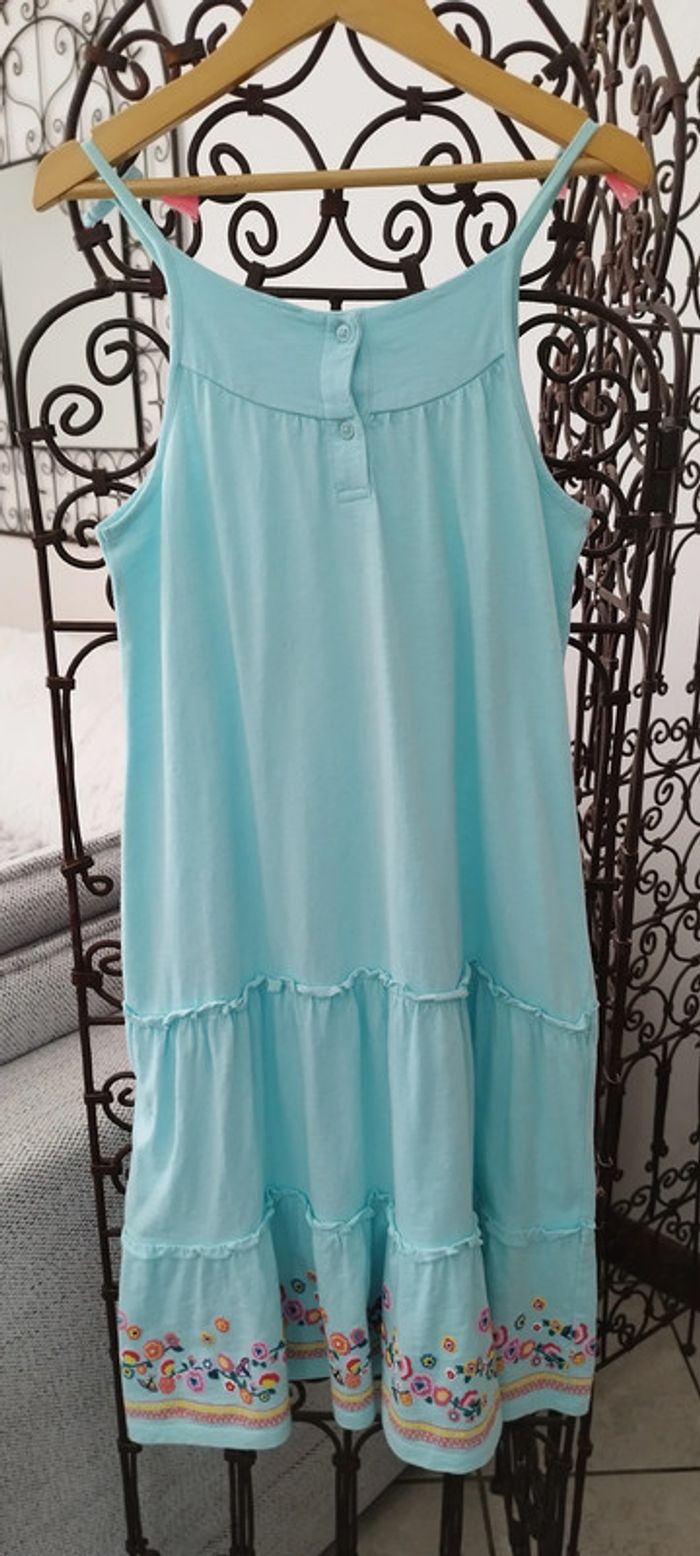 Robe bleu et fleurs C&A 10 ans très bon état. - photo numéro 2