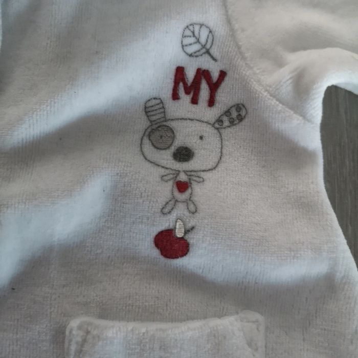 Pyjama doux, petit ourson capuche 50cm - photo numéro 3