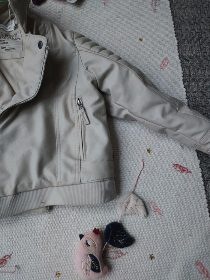 Veste imitation cuir garçon beige - photo numéro 4