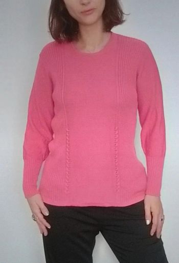 Pull d hiver uni rose taille 4