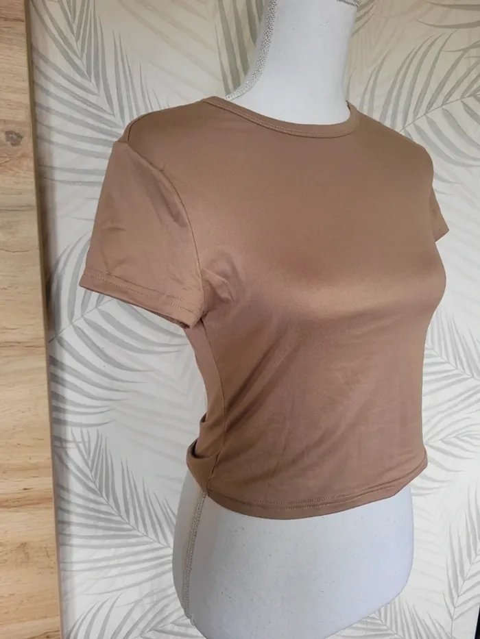 Top court marron femme taille M - photo numéro 3