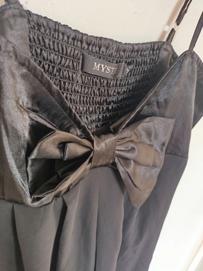 Robe noire satinée à nœud – Mystic romantique gothique mignon vintage - photo numéro 2