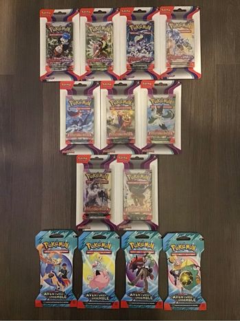 Lot 13 boosters sous blisters cartes Pokémon artsets EV1 EV2 EV9 Évolution à Paldea Aventures ensemble