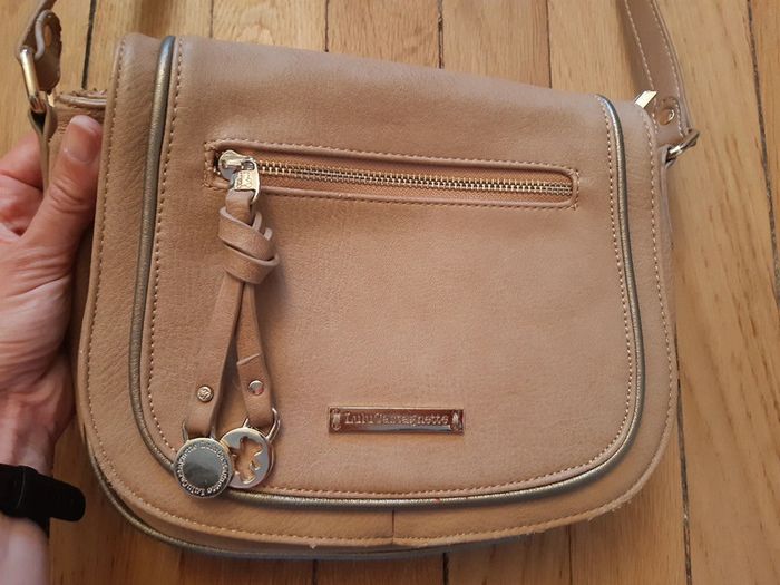 Sac à bandoulière beige/doré Lulu Castagnette - photo numéro 2