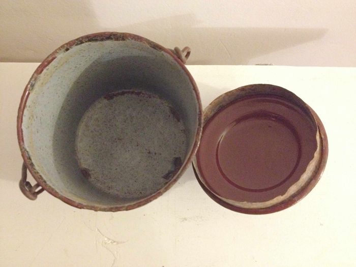 Ancien mini sceau bordeaux avec anse et couvercle pour décoration ou autre - photo numéro 8