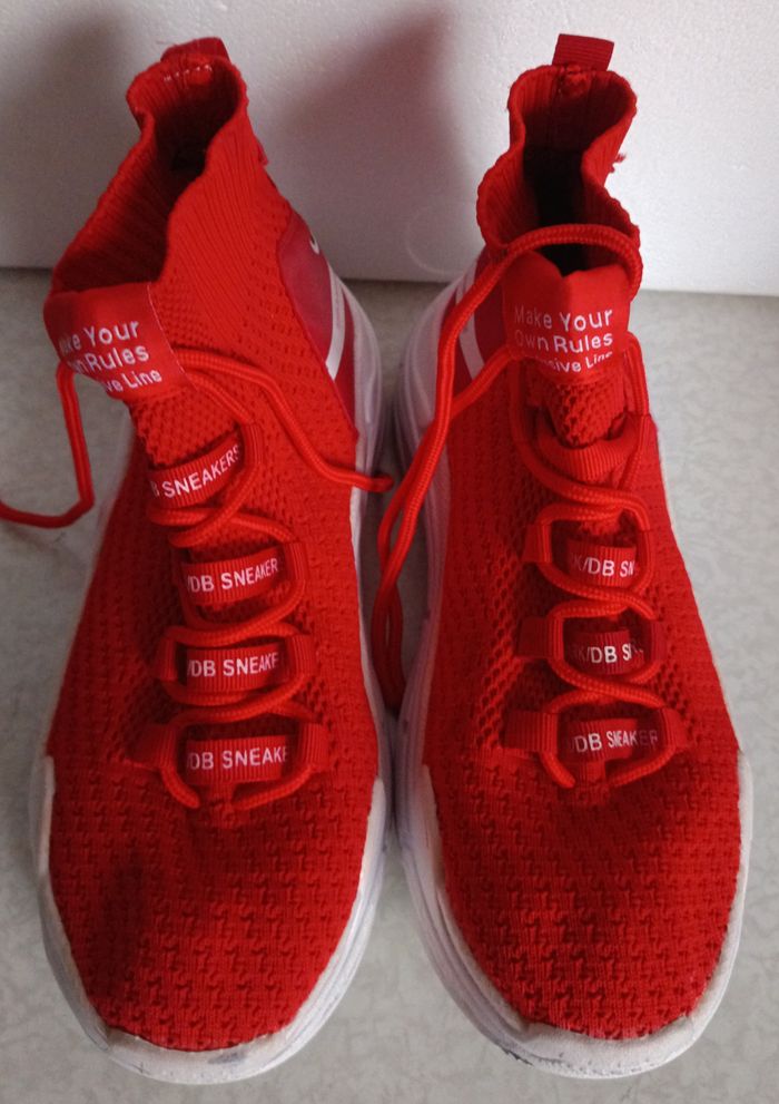 Sneakers DB Shark homme Basso Exclusive rouge taille 39 avec lacets