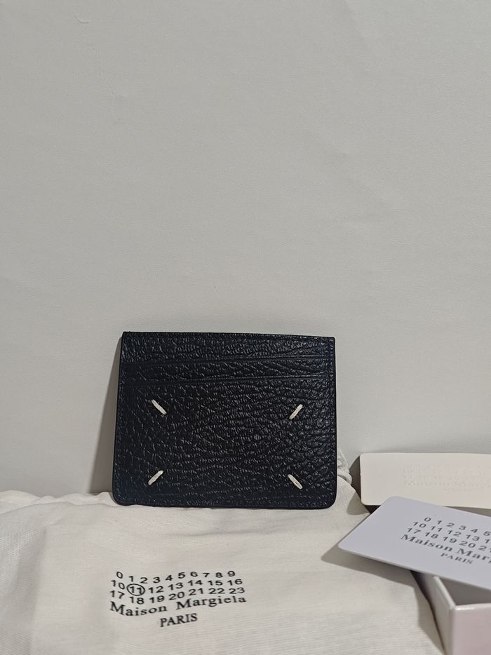 Porte-cartes en cuir mm6 aux lignes simples - photo numéro 2