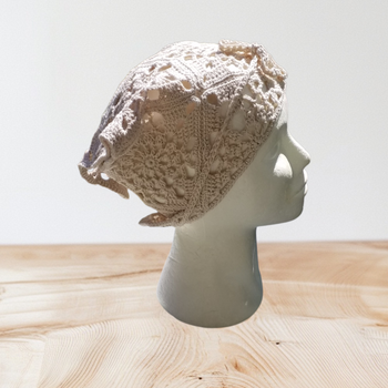 Bandana beige écru 100%coton 70x32 cm