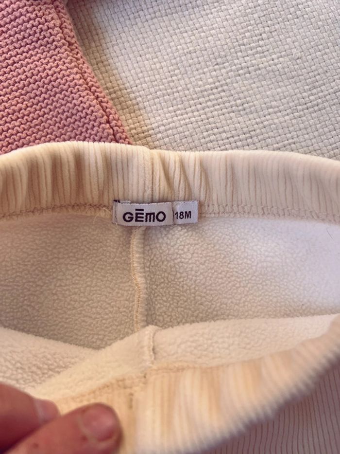 Ensemble gilet maille rose tape à l’œil tao pantalon velours côtelé gemo 18 mois - photo numéro 6