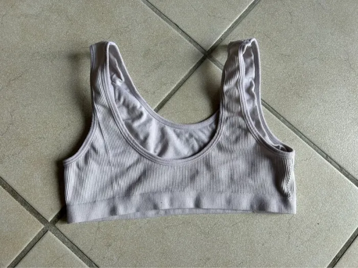 Brassière/bralette grise claire à bretelles réglables - photo numéro 3